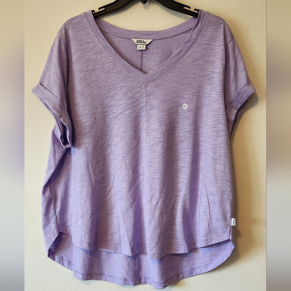 New With Tag Women's Eddie Bauer Slub Shirttail Hem T-Shirt Size XLarge  Purple